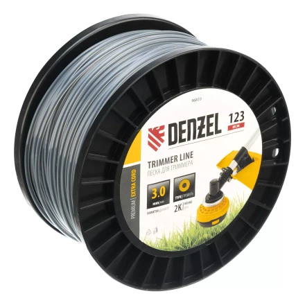 Леска для триммера двухкомпонентная круглая, 3,0мм х 123м, на DIN катушке EXTRA CORD// Denzel 96810 купить в Кургане
