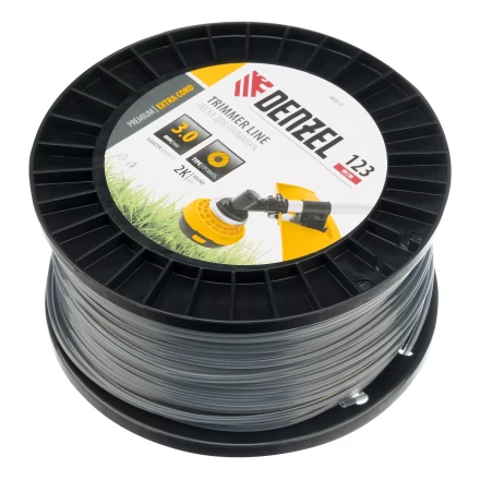 Леска для триммера двухкомпонентная круглая, 3,0мм х 123м, на DIN катушке EXTRA CORD// Denzel 96810 купить в Кургане
