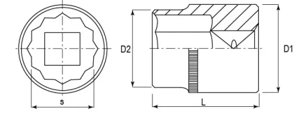Головка торцевая 12-гранная 1/2&quot;DR 26 мм S04H4926 Jonnesway 47957 купить в Кургане