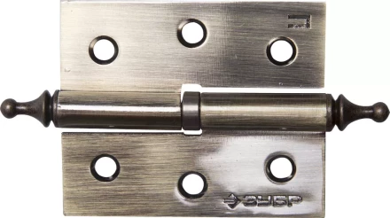 Петля дверная разъемная ЗУБР &quot;ЭКСПЕРТ&quot;, 1 подшипник, цвет ст. латунь (AB), правая, с крепежом, 75х63х2,5мм,2шт 37605-075-5R купить в Кургане