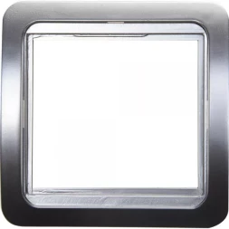 Панель СВЕТОЗАР "ГАММА" накладная, цвет светло-серый металлик, 1 гнездо SV-54145-SM