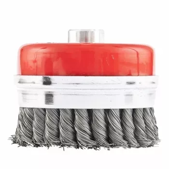 Щетка для УШМ Heavy Duty, 100 мм, М14, "чашка", крученая металлическая проволока  MATRIX 74672 купить в Кургане