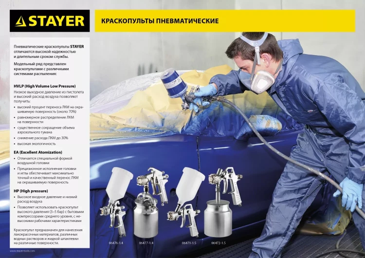 Краскопульт пневматический STAYER "MASTER" ORION, с нижним бачком, 1,5мм 06472-1.5 купить в Кургане
