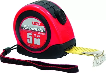 Рулетка Status autostop magnet 3 м х 16 мм двухкомпонентный корпус зацеп с магнитом  MATRIX 31037 купить в Кургане