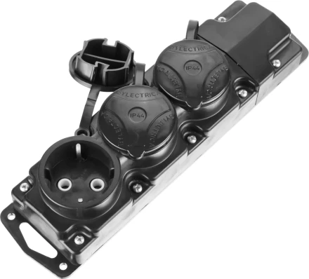 Колодка СИБИН для удлинителя, 3 гнезда, заземление, защитные крышки, IP44, макс мощность 3500Вт 55114-3 купить в Кургане