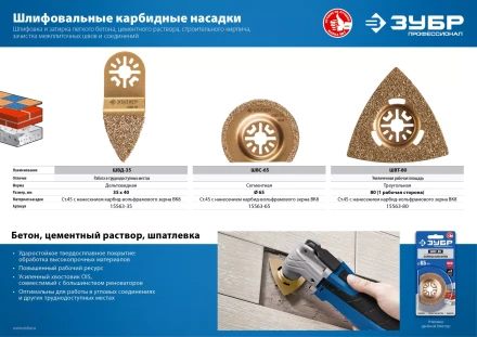 ЗУБР ШВД-35 UniLock, 35 мм, OIS-хвост., двусторонняя, насадка дельтовидная шлифовальная, Профессионал (15563-35) купить в Кургане