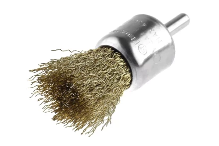 Кордщетка HAMMER кисть 25мм для дрели гофрированная латунированная сталь (207-210) купить в Кургане