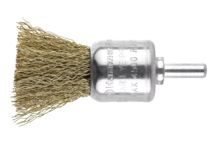 Кордщетка HAMMER кисть 25мм для дрели гофрированная латунированная сталь (207-210) купить в Кургане