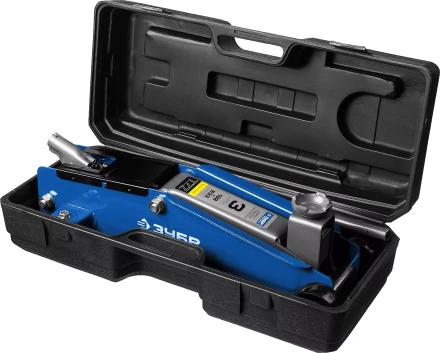 Домкрат гидравлический подкатной T77, 3т, 192-533мм, в кейсе, ЗУБР Профессионал 43055-3-K 43055-3-K купить в Кургане