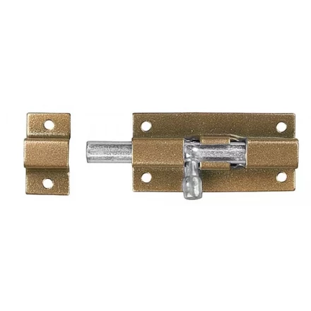 Задвижка накладная для окон и мебели "ШП-40 КМЦ", цвет коричневый металлик/цинк, 40мм 37753-40 купить в Кургане