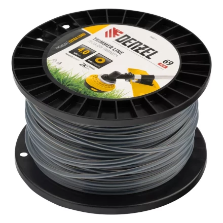 Леска для триммера двухкомпонентная круглая, 4,0мм х 69м, на DIN катушке EXTRA CORD// Denzel 96811 купить в Кургане