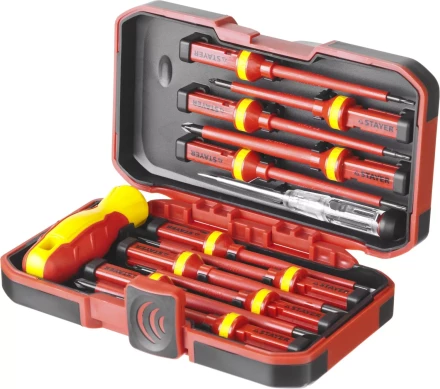 Набор STAYER &quot;PROFI&quot;: Отвертки диэлектрические до 1000В, 13 предметов 25146-H13 купить в Кургане