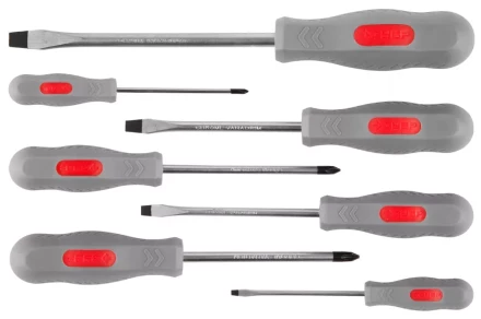 Набор ЗУБР &quot;МАСТЕР&quot;: Отвертки, Cr-v, эргономичная двухкомпонентная рукоятка, 7шт 25065-H7_z02 купить в Кургане