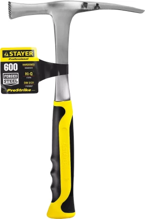 Молоток-кирочка КАМЕНЩИКА STRIKE 600г цельнометаллический, STAYER Professional 20165 20165 купить в Кургане