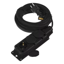 Удлинитель-шнур силовой Denzel Top Series 37421, КГТТ, 10м, 3 розетки, 3 x 1,5 мм, 3 м