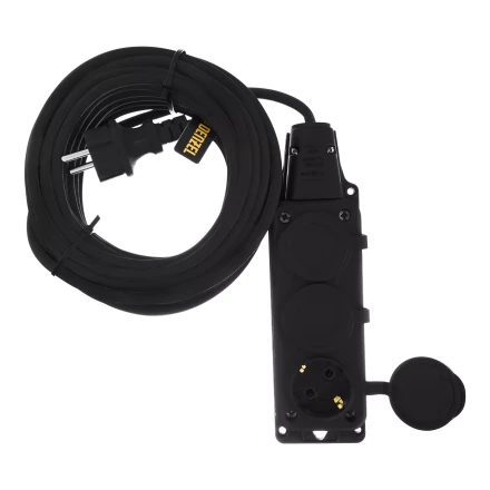 Удлинитель-шнур силовой Denzel Top Series 37421, КГТТ, 10м, 3 розетки, 3 x 1,5 мм, 3 м купить в Кургане