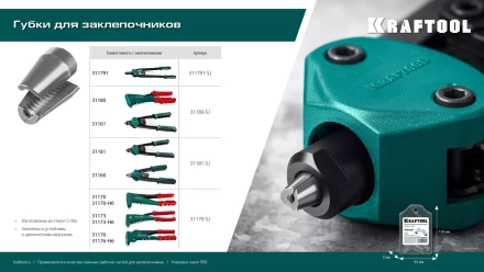 Губки для заклепочников KRAFTOOL 311791-SJ купить в Кургане