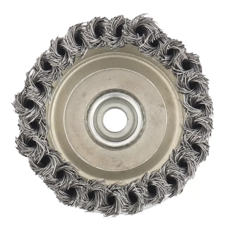 Щетка для УШМ Heavy Duty, 125 мм, М14, "чашка", крученая металлическая проволока  MATRIX 74674 купить в Кургане