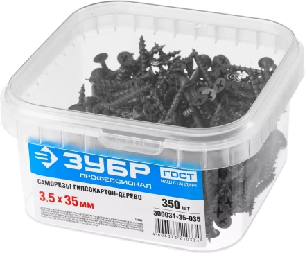 Саморезы ЗУБР СГД 16 х 3.5 мм фосфатированное покрытие 1000 шт Профессионал 300031-35-016 купить в Кургане