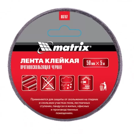 Лента клейкая противоскользящая черная 50 мм x 5 м Matrix 88707 купить в Кургане
