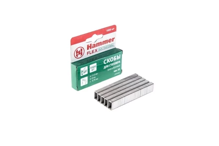 Скобы для степлера HAMMER 215-012 6мм, тип 53, 1000 шт. купить в Кургане