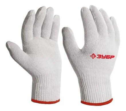ЗУБР ОПТИМА, S-M, х/б перчатки без покрытия, 10 класс (11445-M) купить в Кургане