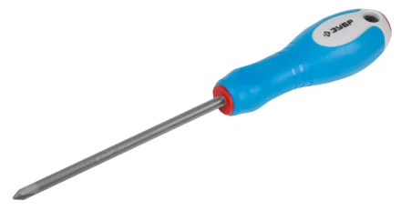 Отвертка ЗУБР, Cr-V сталь, трехкомпонентная рукоятка, цветовая индикация типа шлица, PH №1, 100мм 25252-1-100_z01 купить в Кургане