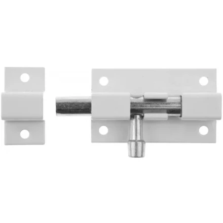 Задвижка накладная для окон и мебели "ШП-50 БЦ", цвет белый/цинк, 50мм 37751-50 купить в Кургане