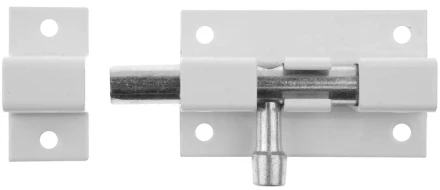 Задвижка накладная для окон и мебели "ШП-50 БЦ", цвет белый/цинк, 50мм 37751-50 купить в Кургане