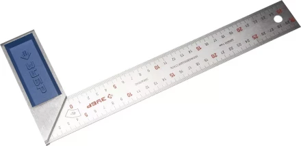 Угольник ЗУБР &quot;ЭКСПЕРТ&quot; столярный, гравированная шкала, алюминиевая рукоятка, нержавеющее полотно 37мм, 300мм 34393-30 купить в Кургане