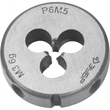 Плашка ЗУБР &quot;ЭКСПЕРТ&quot; круглая машинно-ручная для нарезания метрической резьбы, М3х0,5 4-28023-03-0.5 купить в Кургане