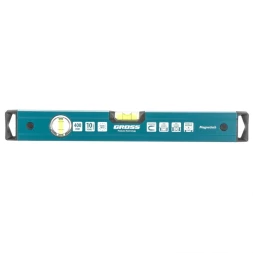 Уровень алюминиевый 400 мм магнитный 2 глазка Magnetisch Gross 33710