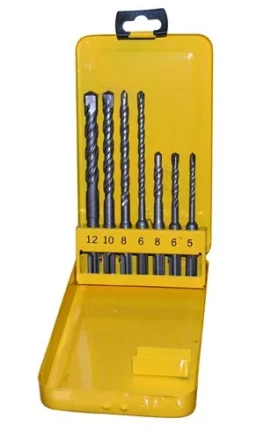 Набор буров SDS+ 5;6;8Х110 мм 6;8;10;12Х160 мм 7 штук металлический футляр Энкор 10997 купить в Кургане