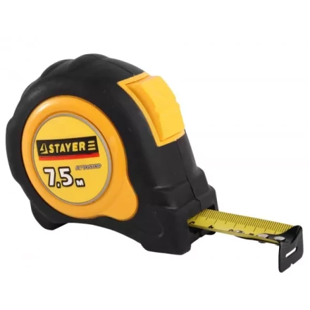 Рулетка STAYER "MASTER" "OMEGA" автостоп, обрезиненный корпус, 7,5мх25мм 548832 купить в Кургане