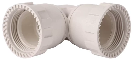 Соединитель ЗУБР &quot;ШиреФит&quot; угловой 90° &quot;накидная гайка - накидная гайка&quot;, 32мм 51497-32 купить в Кургане