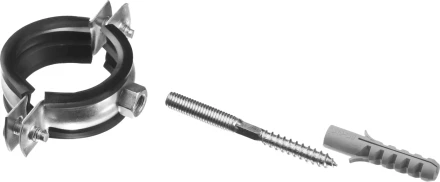 ЗУБР &quot;МАСТЕР&quot;. Хомут трубный с гайкой, оцинкованный, в комплекте с сантехнической шпилькой и дюбелем, 1 1/4&quot;, 1шт 37866-38-43 купить в Кургане