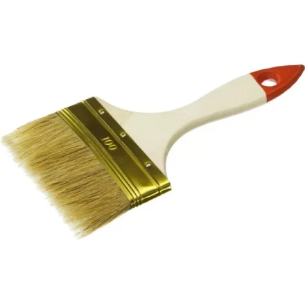 Кисть плоская ЗУБР &quot;УНИВЕРСАЛ-ОПТИМА&quot;, светлая щетина, деревянная ручка, 100мм 01099-100_z01 купить в Кургане