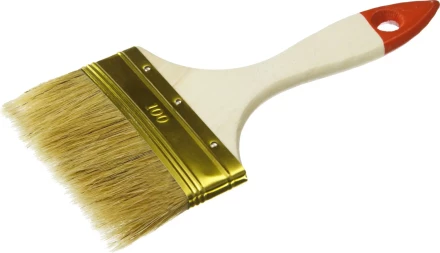 Кисть плоская ЗУБР &quot;УНИВЕРСАЛ-ОПТИМА&quot;, светлая щетина, деревянная ручка, 100мм 01099-100_z01 купить в Кургане