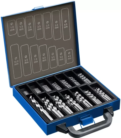 ЗУБР ПРОФ-А, 99 шт, (1-10 мм), сталь Р6М5, класс А, мет.бокс, набор сверл по металлу, Профессионал (29625-H99) купить в Кургане