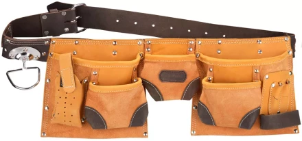 Пояс KRAFTOOL для инструментов, натуральная кожа, 9 карманов 1-38520 купить в Кургане