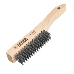 Щетка зачистная 6-и рядная, прямая проволока из нержавеющей стали с деревянной ручкой, EFP// Denzel 74846