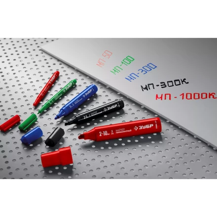 ЗУБР МП-1000К чёрный, 2-10 мм, клиновидный перманентный маркер (06333-2) купить в Кургане