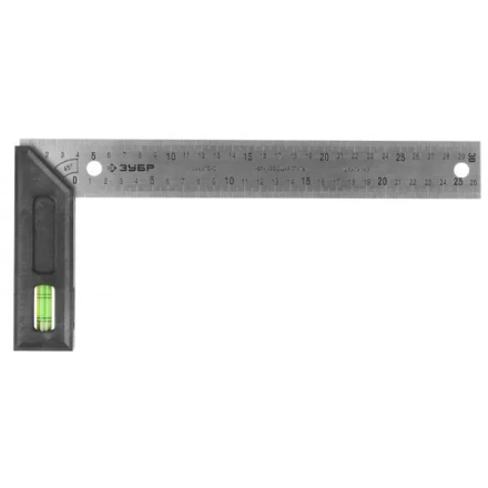 Угольник &quot;ЭКСПЕРТ&quot; разметочный, усиленный, встроенный уровень, гравирован шкала, нерж полотно 37мм, толщина 2мм, 300мм 34397-30 купить в Кургане