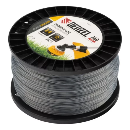 Леска для триммера двухкомпонентная звезда, 2,4мм х 260м, на DIN катушке EXTRA CORD// Denzel 96813 купить в Кургане