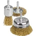 STAYER &quot;PROFESSIONAL&quot;. Набор щеток-крацовок для дрели, витая стальная латунированная проволока 0,3мм, диск. 50мм, чаш. 50мм, кистевая 25мм, 3шт 35152-H3_z01 купить в Кургане