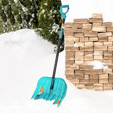 Лопата для уборки снега поликарбонат Palisad 61690, 460х400х1400 мм, алюминиевый черенок, LUXE купить в Кургане