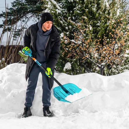 Лопата для уборки снега поликарбонат Palisad 61690, 460х400х1400 мм, алюминиевый черенок, LUXE купить в Кургане