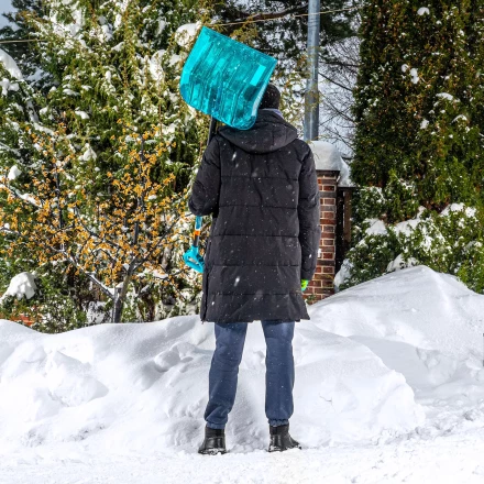 Лопата для уборки снега поликарбонат Palisad 61690, 460х400х1400 мм, алюминиевый черенок, LUXE купить в Кургане