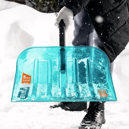 Лопата для уборки снега поликарбонат Palisad 61690, 460х400х1400 мм, алюминиевый черенок, LUXE купить в Кургане