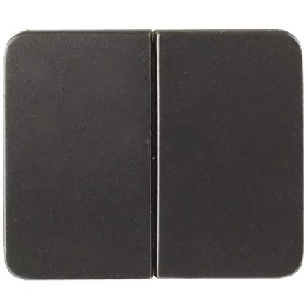 Выключатель СВЕТОЗАР &quot;ГАММА&quot; двухклавишный, без вставки и рамки, цвет темно-серый металлик, 10A/~250B SV-54134-DM купить в Кургане